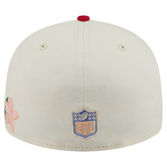 San Francisco 49ers New Era Tonal Floral 59FIFTY Fitted Hat - Cream/Scarlet Hats