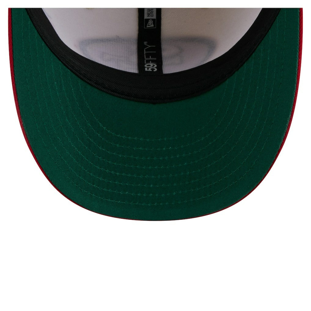 San Francisco 49ers New Era Tonal Floral 59FIFTY Fitted Hat - Cream/Scarlet Hats