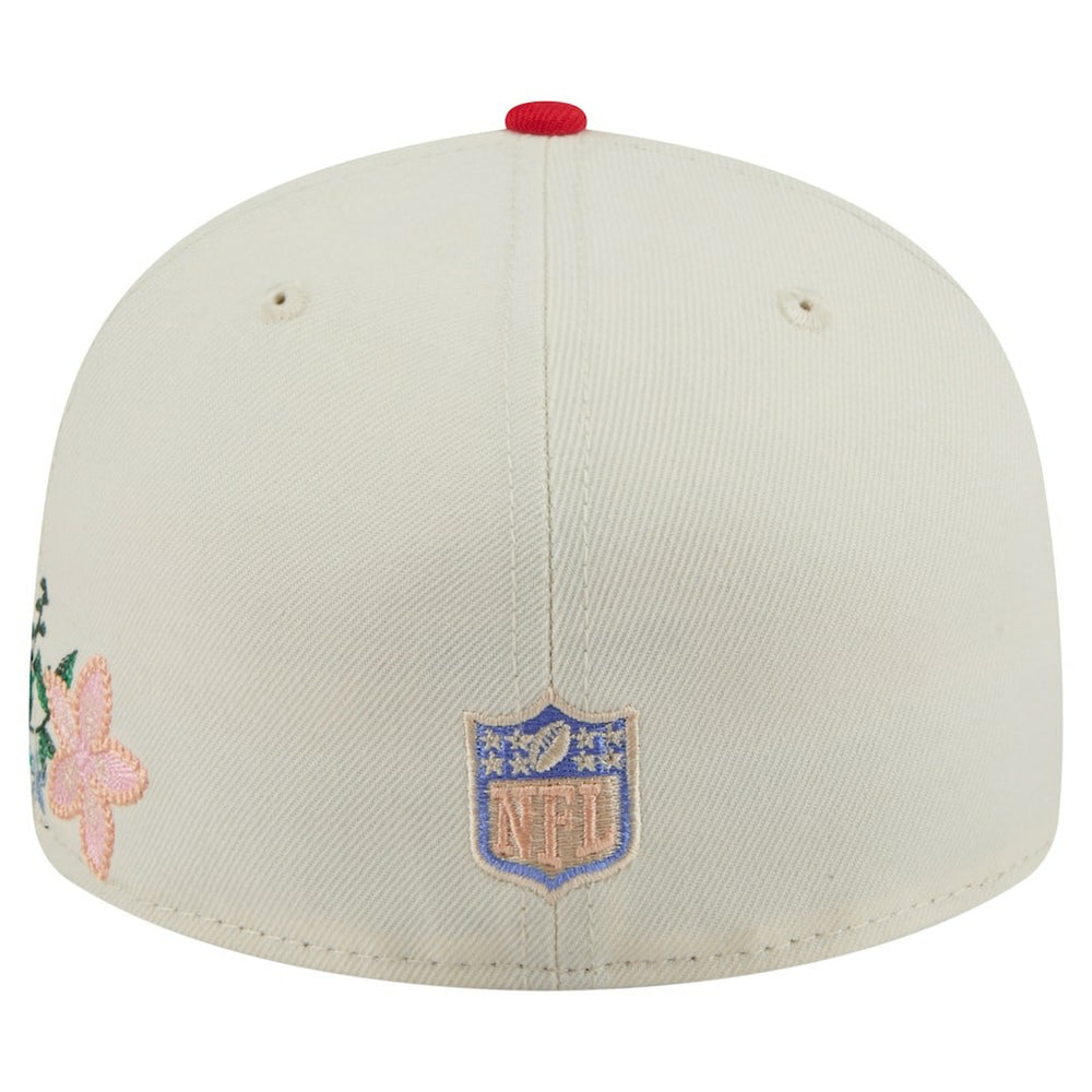 Kansas City Chiefs New Era Tonal Floral 59FIFTY Fitted Hat - Cream/Red Hats
