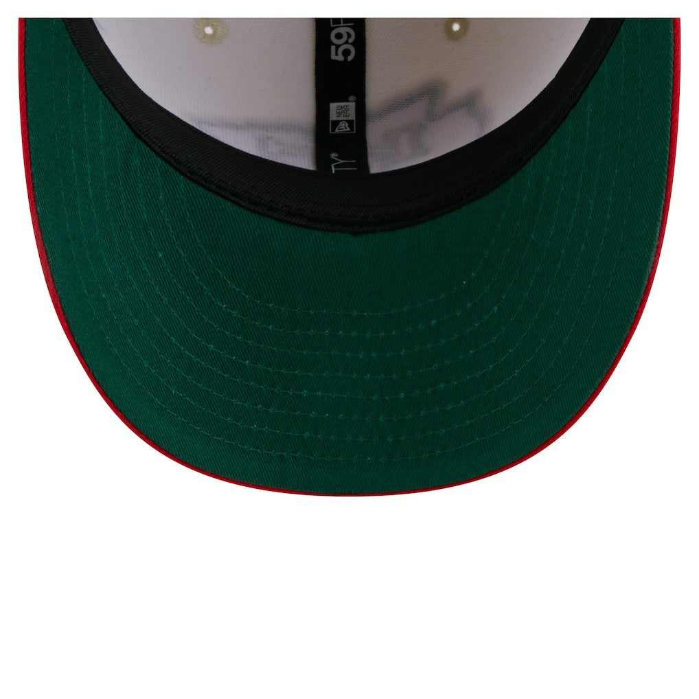 Kansas City Chiefs New Era Tonal Floral 59FIFTY Fitted Hat - Cream/Red Hats
