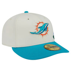 Miami Dolphins New Era Tonal Floral 59FIFTY Fitted Hat - Cream/Aqua Hats