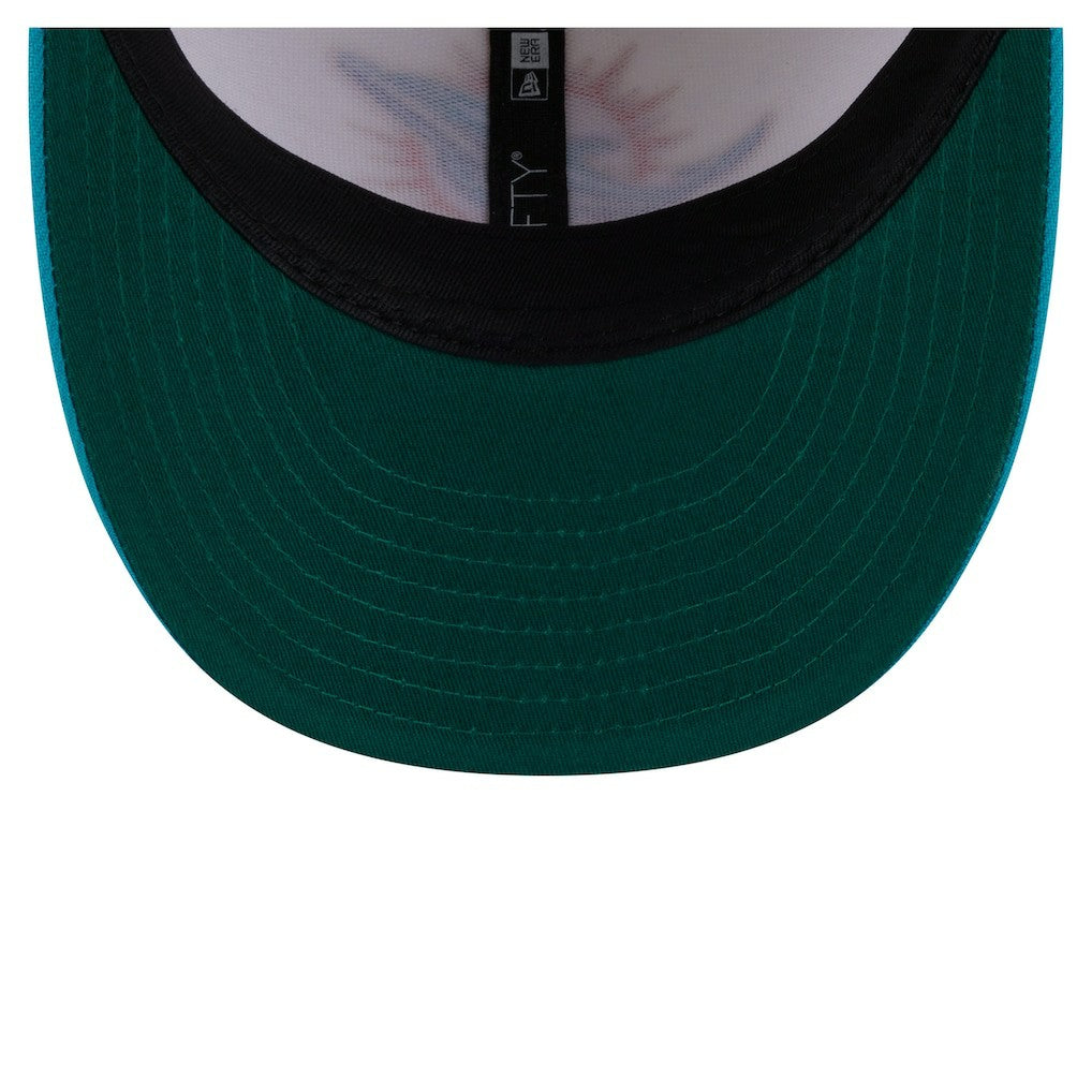 Miami Dolphins New Era Tonal Floral 59FIFTY Fitted Hat - Cream/Aqua Hats