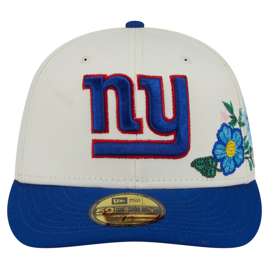 New York Giants New Era Tonal Floral 59FIFTY Fitted Hat - Cream/Royal Hats