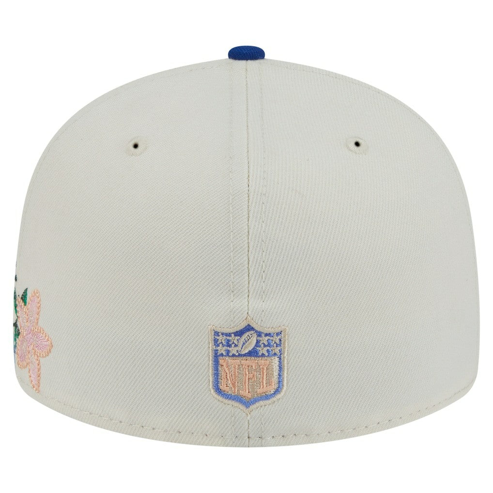 New York Giants New Era Tonal Floral 59FIFTY Fitted Hat - Cream/Royal Hats