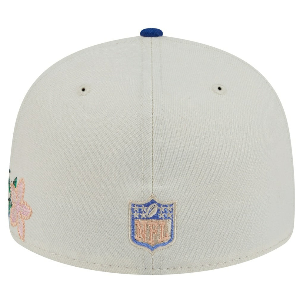 New York Giants New Era Tonal Floral 59FIFTY Fitted Hat - Cream/Royal Hats