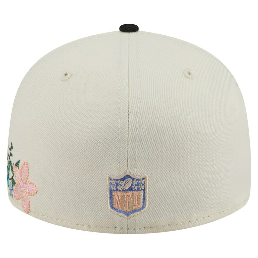 Pittsburgh Steelers New Era Tonal Floral 59FIFTY Fitted Hat - Cream/Black Hats