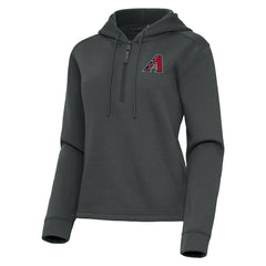 Arizona Diamondbacks Antigua Women's Contemporary Quarter-Zip Hoodie - Pewter Hoodies