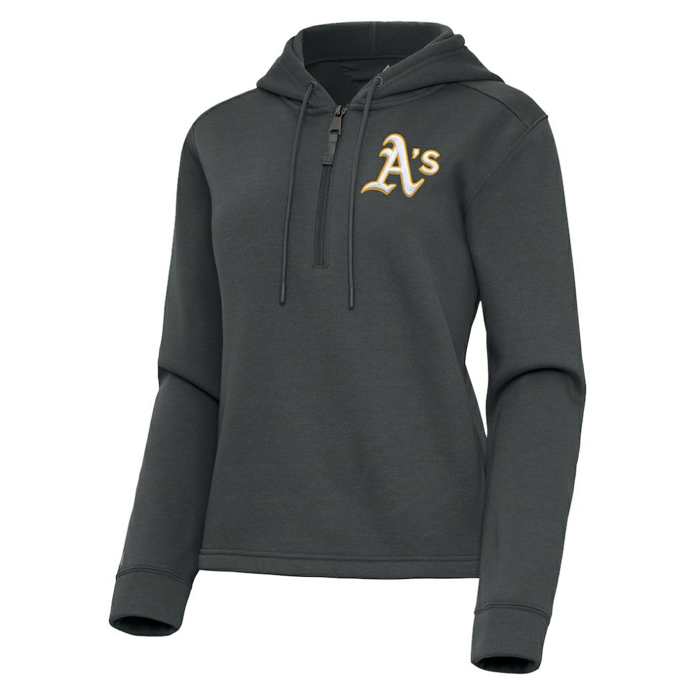 Athletics Antigua Women's Contemporary Quarter-Zip Hoodie - Pewter Hoodies