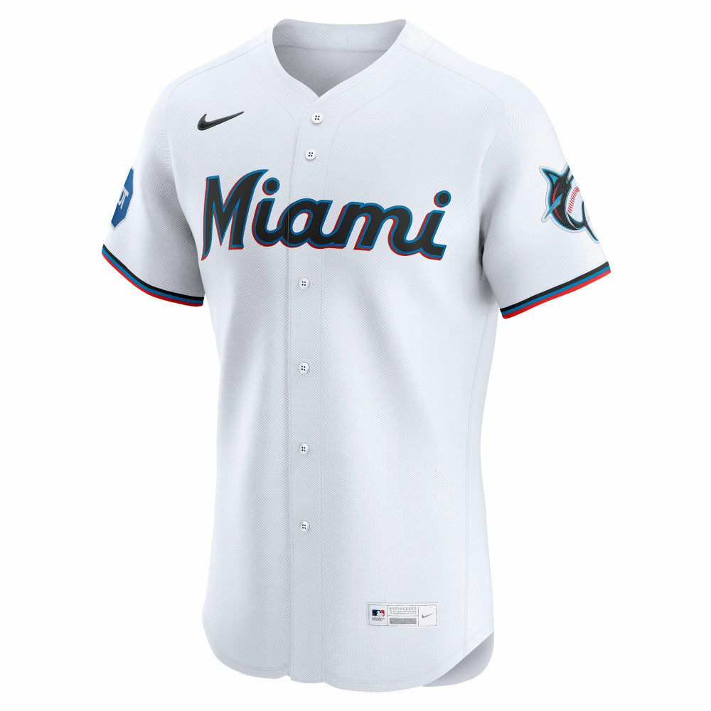 Miami Marlins Nike Home Elite Jersey - White Jerseys