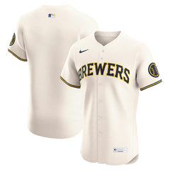 Milwaukee Brewers Nike Home Elite Jersey - Cream Jerseys