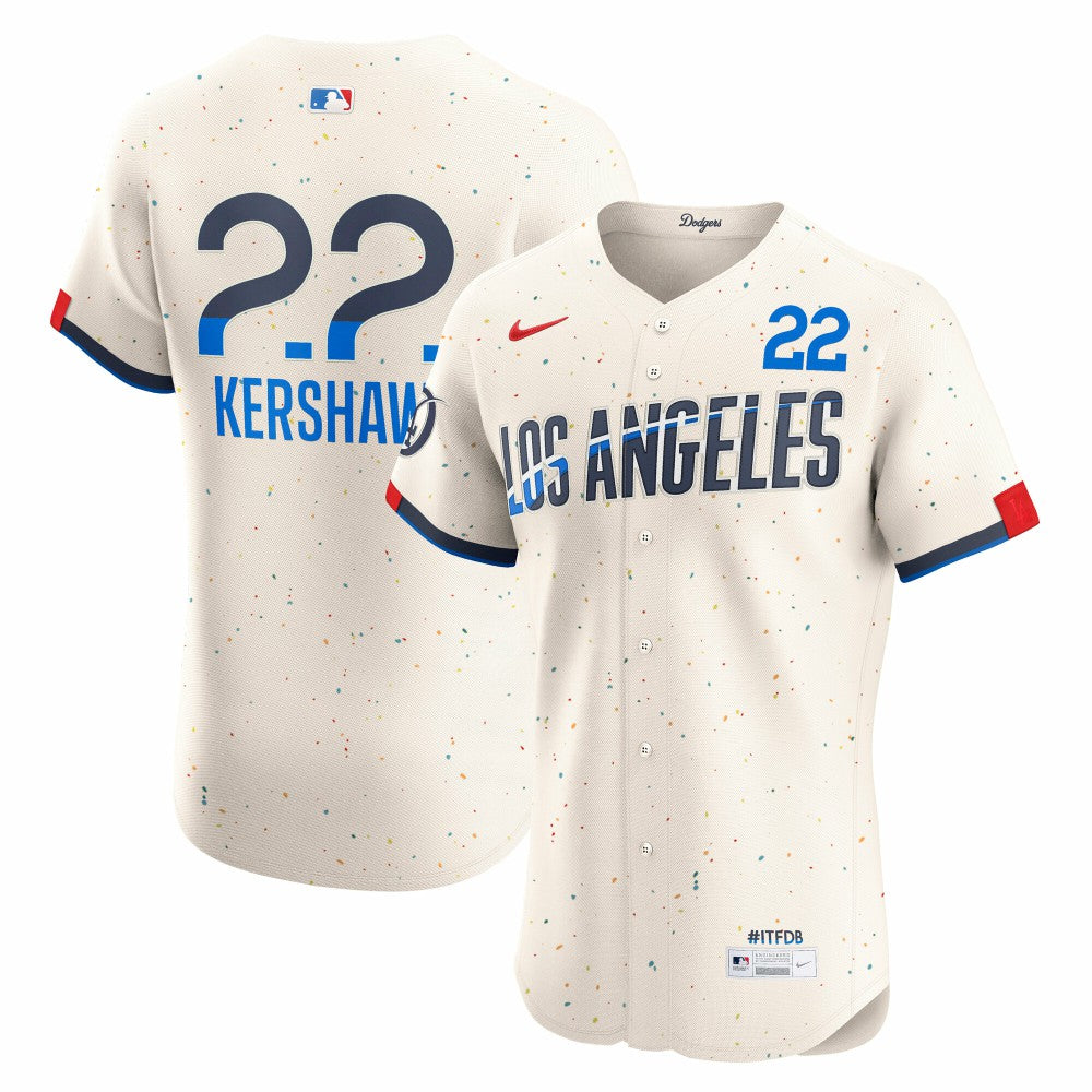 Clayton Kershaw Los Angeles Dodgers Nike City Connect Elite Jersey - Cream Jerseys