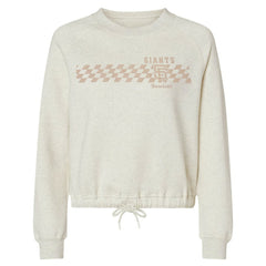 San Francisco Giants Soft as a Grape Women's Tonal Checkered Sweatshirt - Natural Sweatshirts