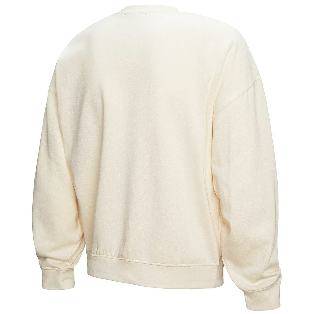 New York Knicks Women's Brush Bucket Pullover Sweatshirt Cream - Mitchell & Ness