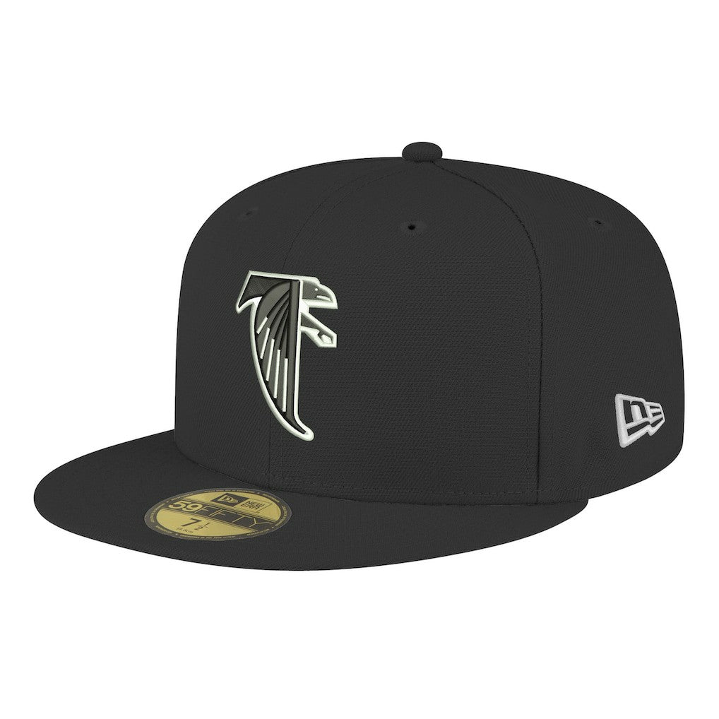 Atlanta Falcons New Era Omaha Throwback 59FIFTY Fitted Hat - Black Hats