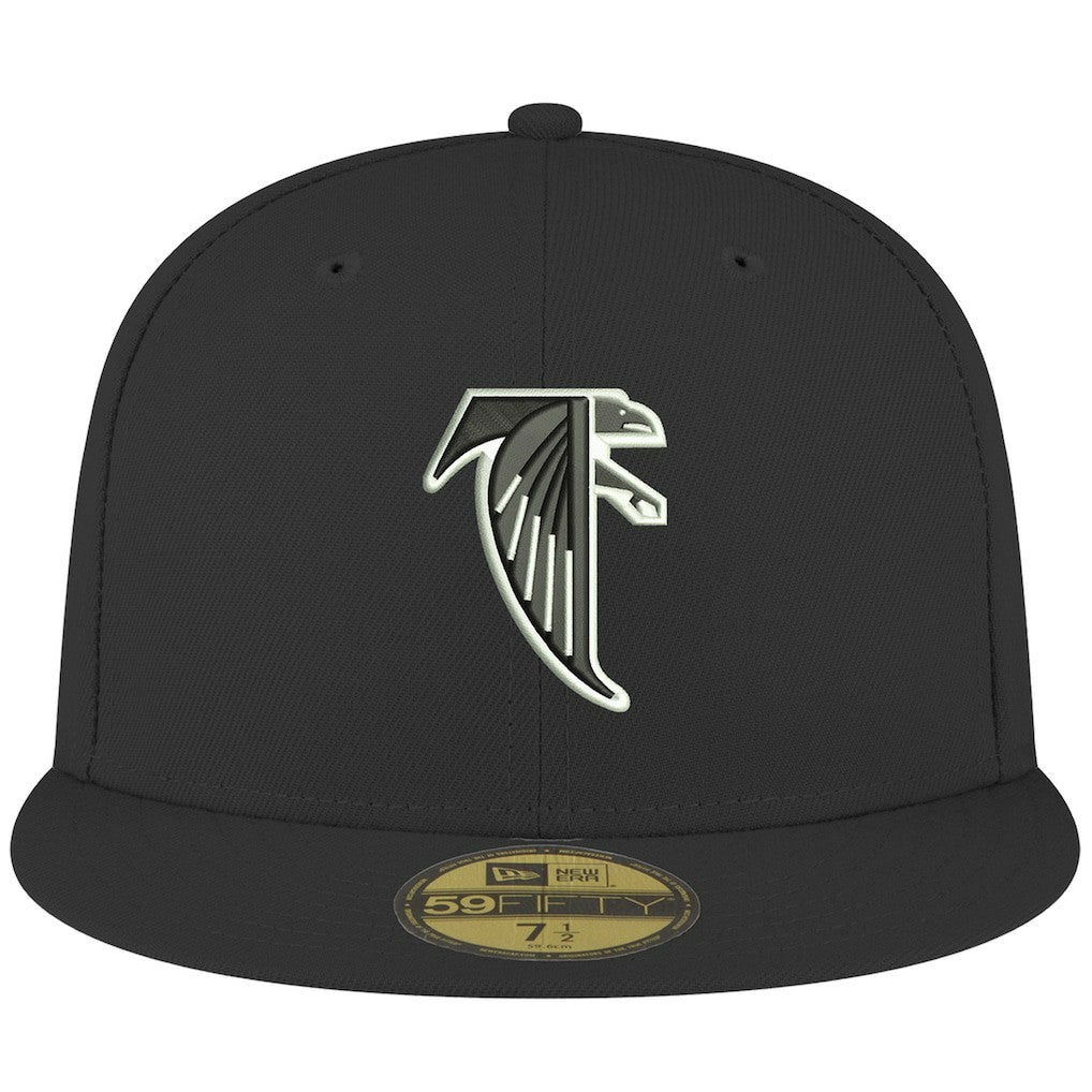 Atlanta Falcons New Era Omaha Throwback 59FIFTY Fitted Hat - Black Hats