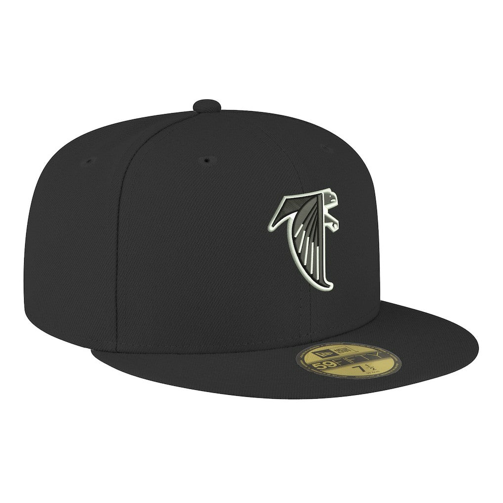 Atlanta Falcons New Era Omaha Throwback 59FIFTY Fitted Hat - Black Hats