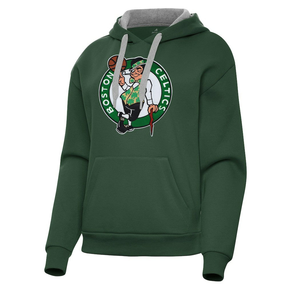 Boston Celtics Antigua Women's Victory Pullover Hoodie Hunter Green