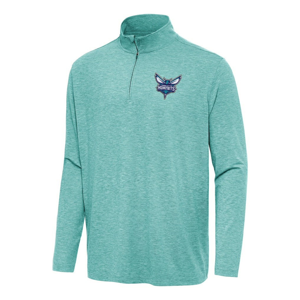 Charlotte Hornets Antigua Hunk Quarter-Zip Top Heather Aqua