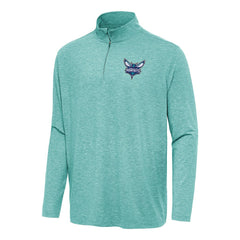 Charlotte Hornets Antigua Hunk Quarter-Zip Top Heather Aqua