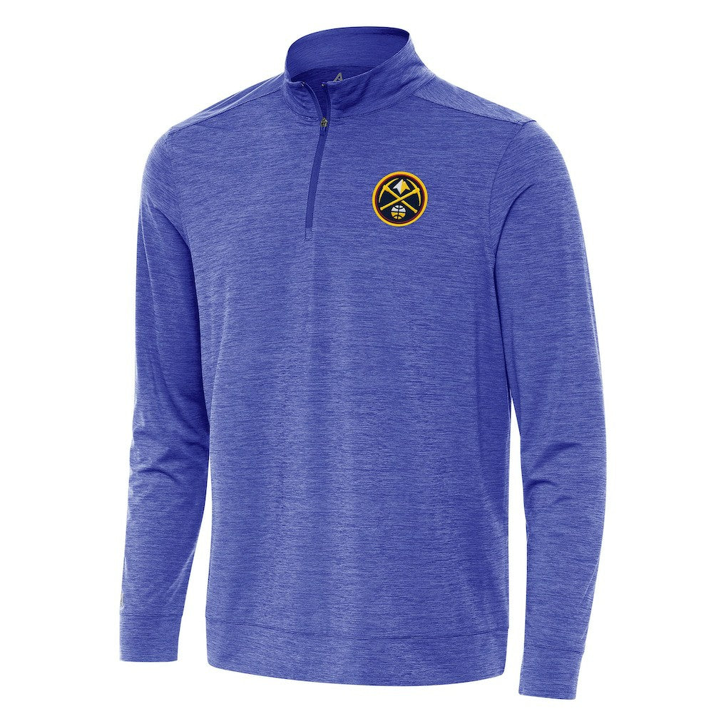 Denver Nuggets Antigua Bright Quarter-Zip Top Heather Royal