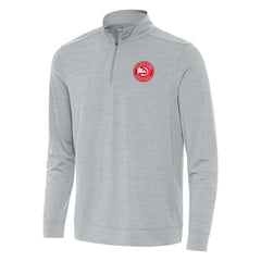 Atlanta Hawks Antigua Bright Quarter-Zip Top Heather Gray