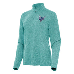 Charlotte Hornets Antigua Women's Mentor Quarter-Zip Mock Long Sleeve Top Heather Aqua