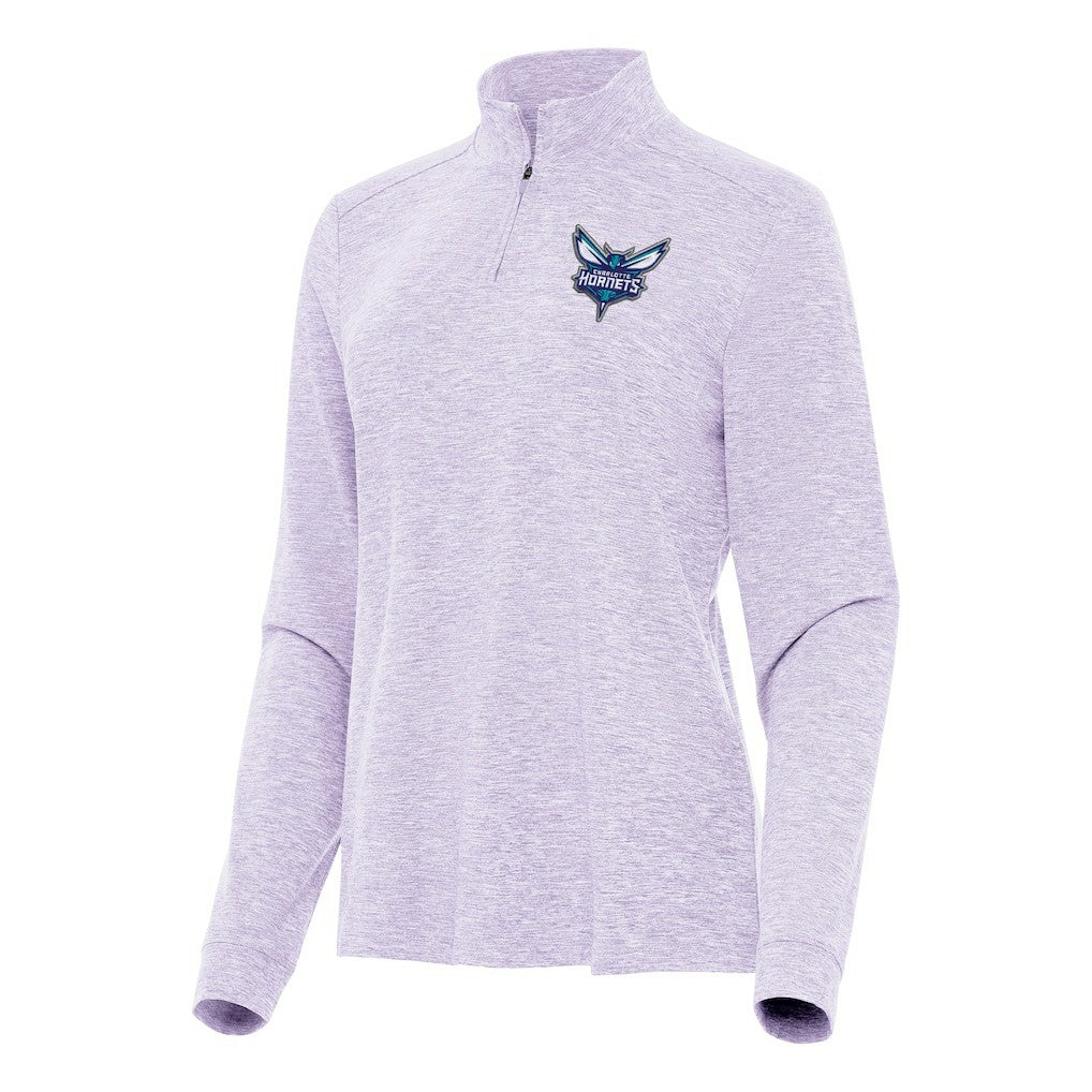 Charlotte Hornets Antigua Women's Mentor Quarter-Zip Mock Long Sleeve Top Lavender