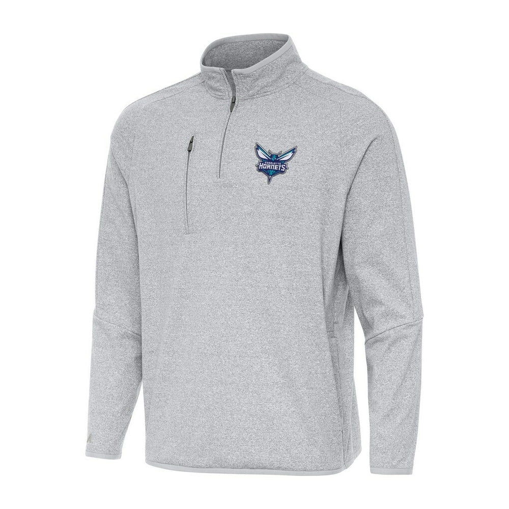 Charlotte Hornets Antigua Certain Quarter-Zip Tri-Blend Sweatshirt Heather Gray