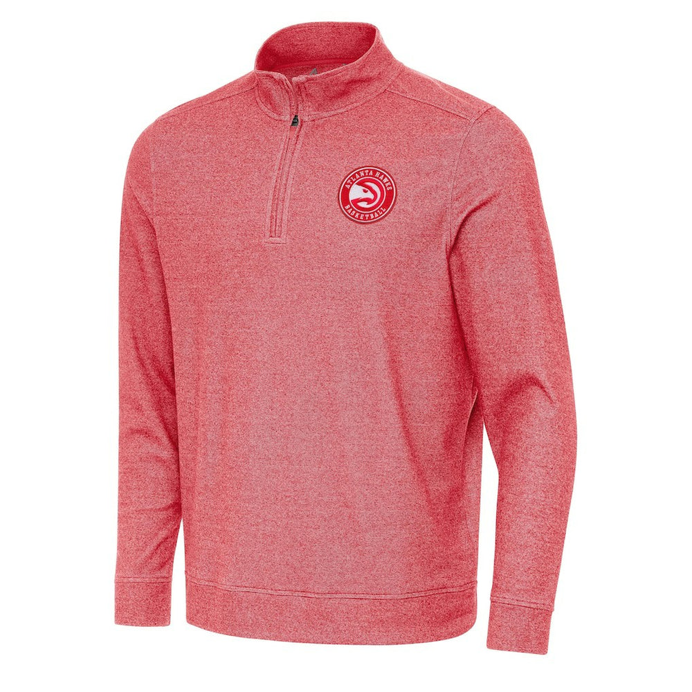 Atlanta Hawks Antigua Subtle Quarter-Zip Sweatshirt Heather Red outlet