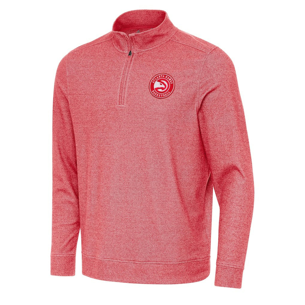 Atlanta Hawks Antigua Subtle Quarter-Zip Sweatshirt Heather Red outlet