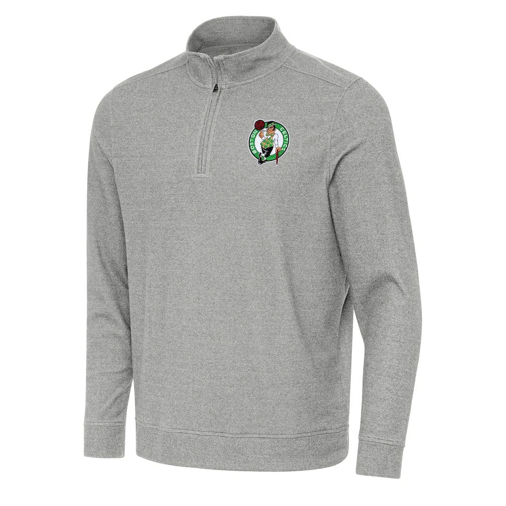 Boston Celtics Antigua Subtle Quarter-Zip Sweatshirt Heather Gray outlet