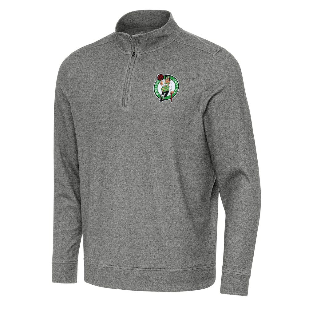 Boston Celtics Antigua Subtle Quarter-Zip Sweatshirt Heather Black outlet