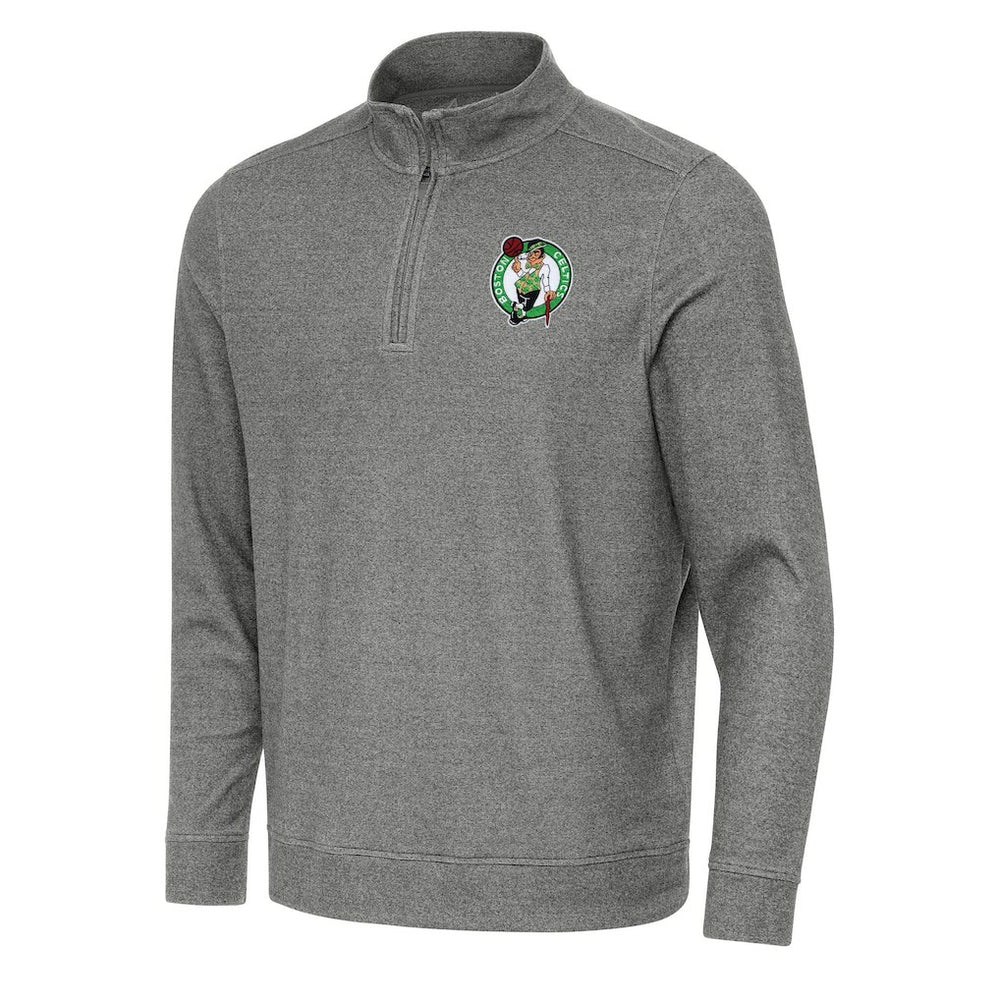 Boston Celtics Antigua Subtle Quarter-Zip Sweatshirt Heather Black outlet