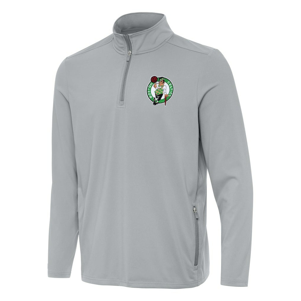 Boston Celtics Antigua Perilous Quarter-Zip Sweatshirt Gray