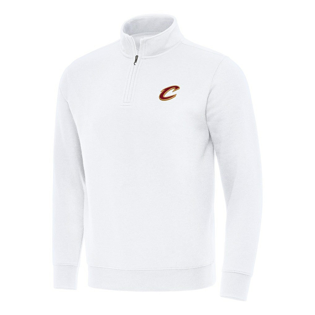 Cleveland Cavaliers Antigua Victory Quarter-Zip Mock Sweatshirt White