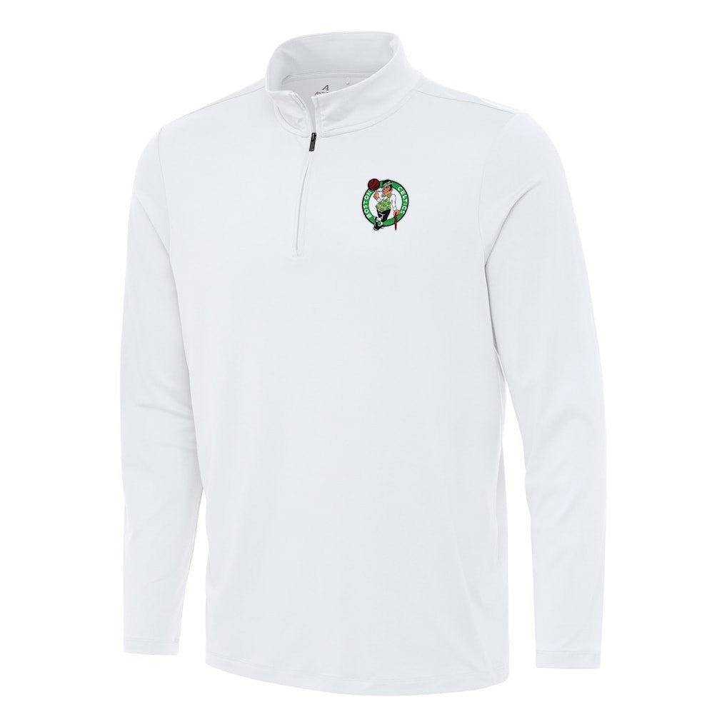 Boston Celtics Antigua Reprocess Quarter-Zip Top White