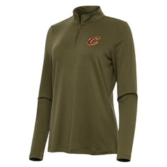 Cleveland Cavaliers Antigua Women's Reprocess Quarter-Zip Top Olive outlet
