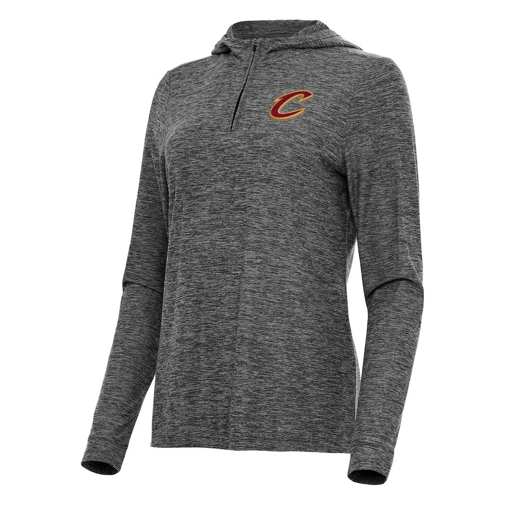 Cleveland Cavaliers Antigua Women's Daybreak Quarter-Zip Hoodie Heather Black