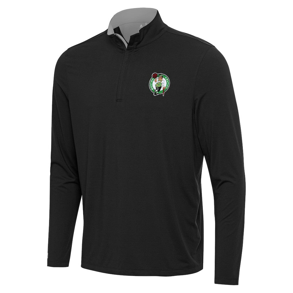 Boston Celtics Antigua Content Quarter-Zip Top Black/Gray