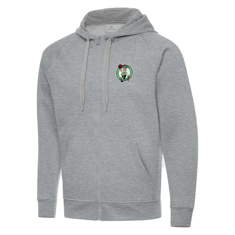 Boston Celtics Antigua Big & Tall Victory Full-Zip Hoodie Jacket Heather Gray