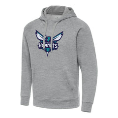Charlotte Hornets Antigua Big & Tall Victory Raglan Pullover Hoodie Heather Gray