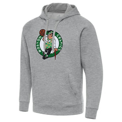 Boston Celtics Antigua Big & Tall Victory Raglan Pullover Hoodie Heather Gray
