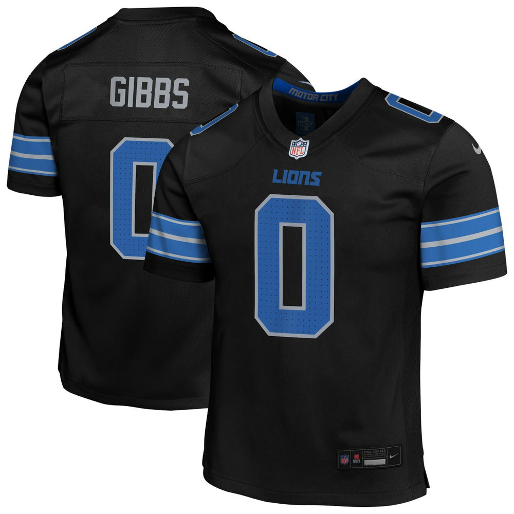 Jahmyr Gibbs Detroit Lions Youth Game Jersey - Black Jerseys