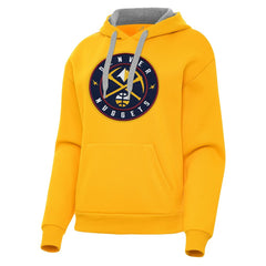 Denver Nuggets Antigua Women's Victory Pullover Hoodie Gold