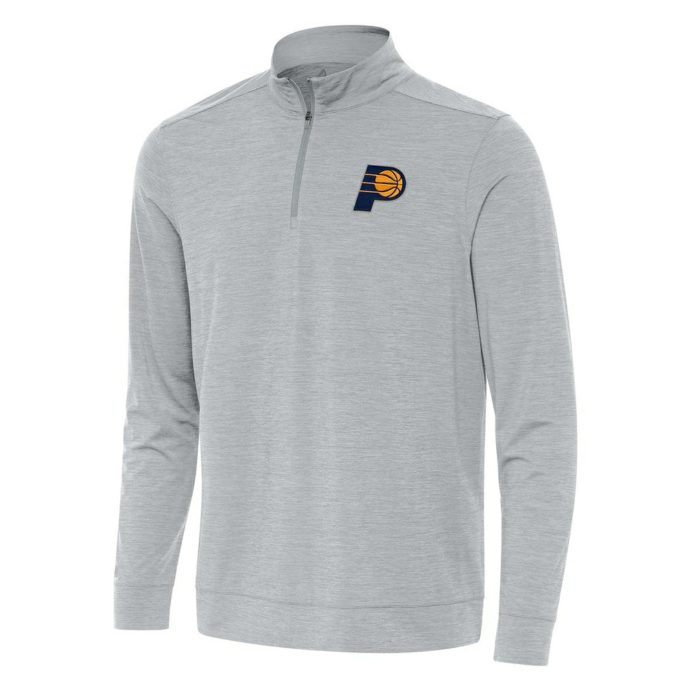 Indiana Pacers Antigua Bright Quarter-Zip Top Heather Gray