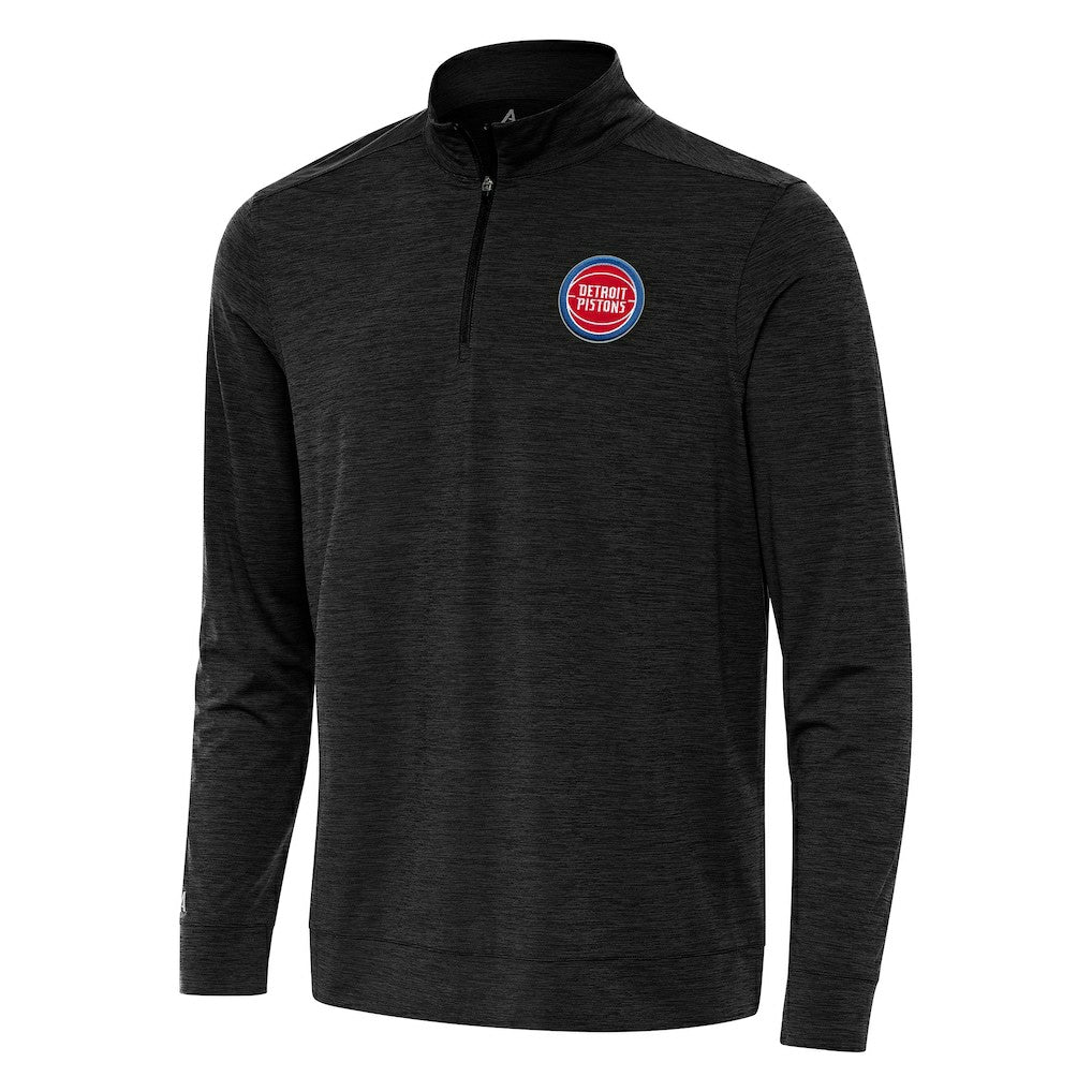 Detroit Pistons Antigua Bright Quarter-Zip Top Heather Black outlet