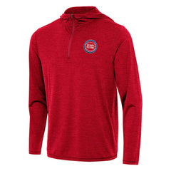 Detroit Pistons Antigua Tidy Quarter-Zip Hoodie Heather Red