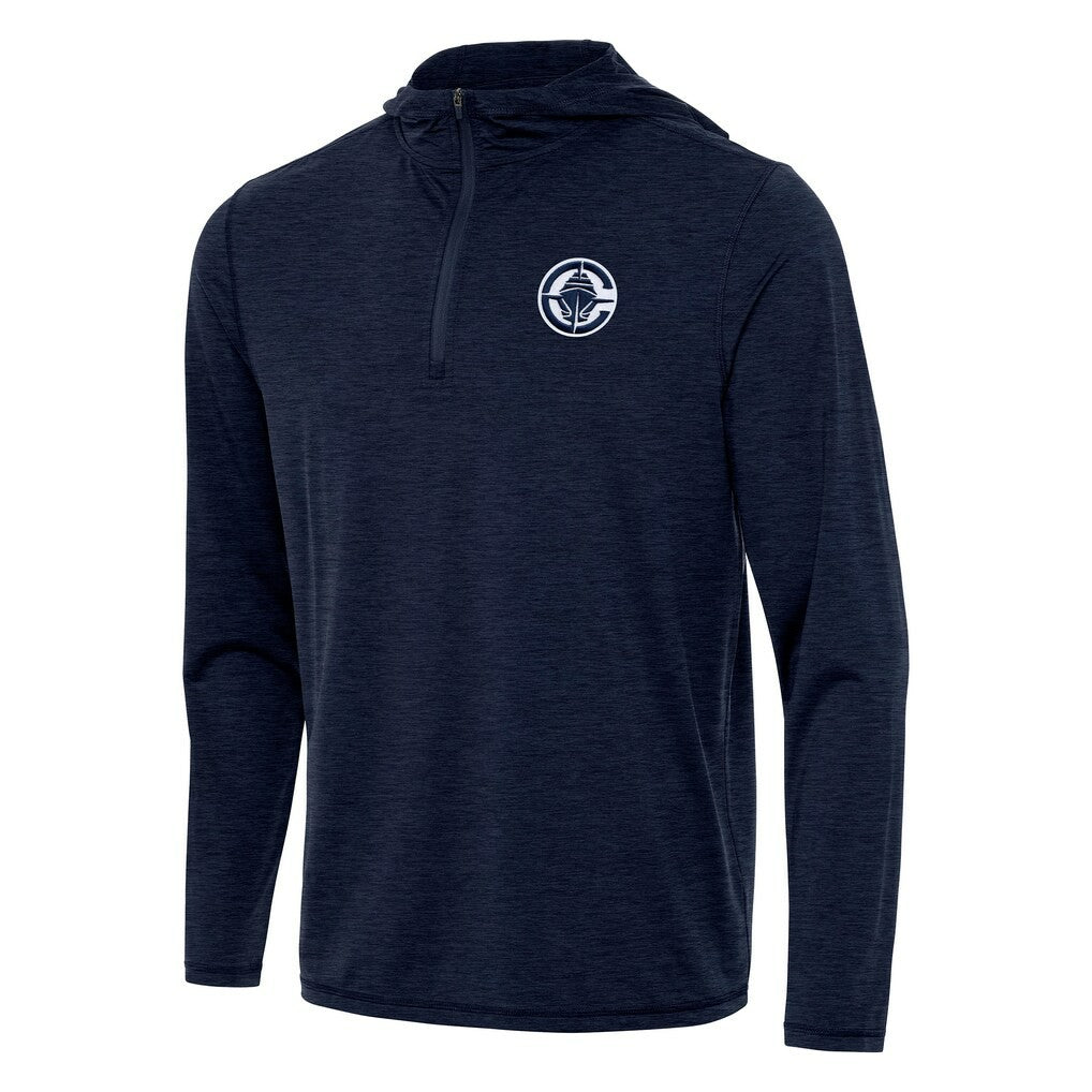 LA Clippers Antigua Tidy Quarter-Zip Hoodie Heather Navy