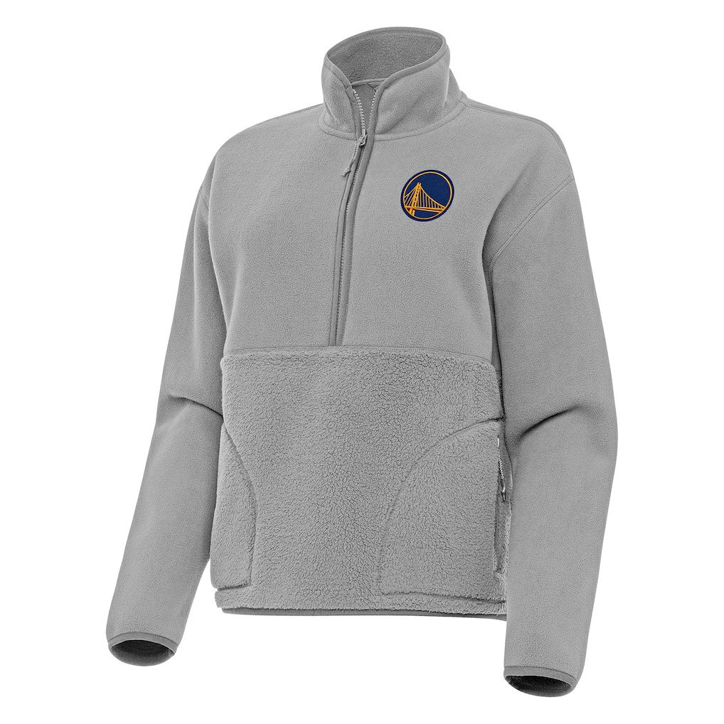 Golden State Warriors Antigua Women's Figure Half-Zip Pullover Sweatshirt Gray