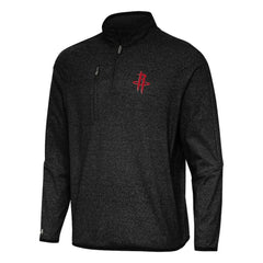 Houston Rockets Antigua Certain Quarter-Zip Tri-Blend Sweatshirt Heather Black